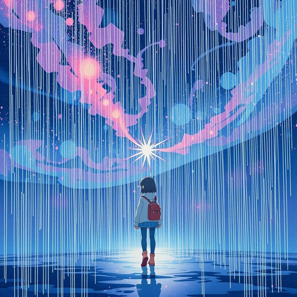 Girl in Rain: Maximalist 2010s Anime Style