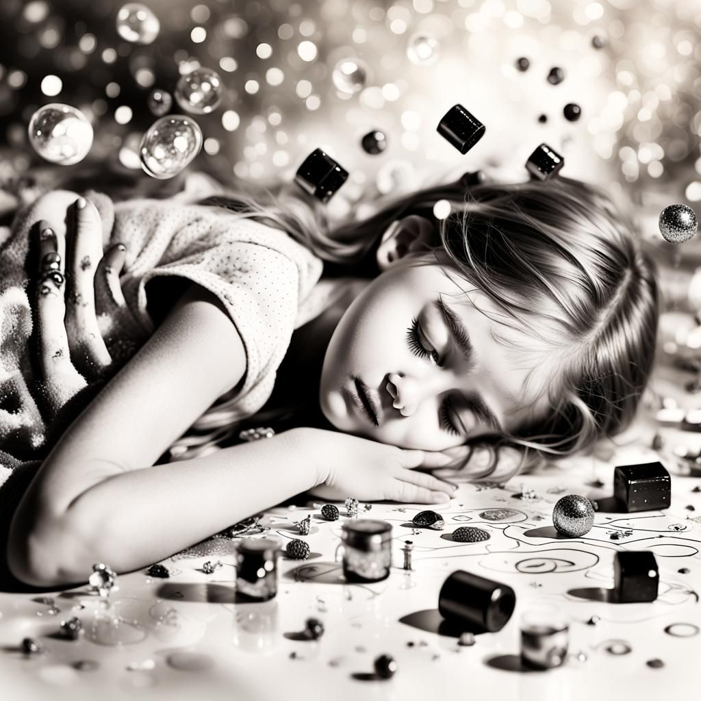 Surreal Dreamer in Autumnal Child's Drawing Style