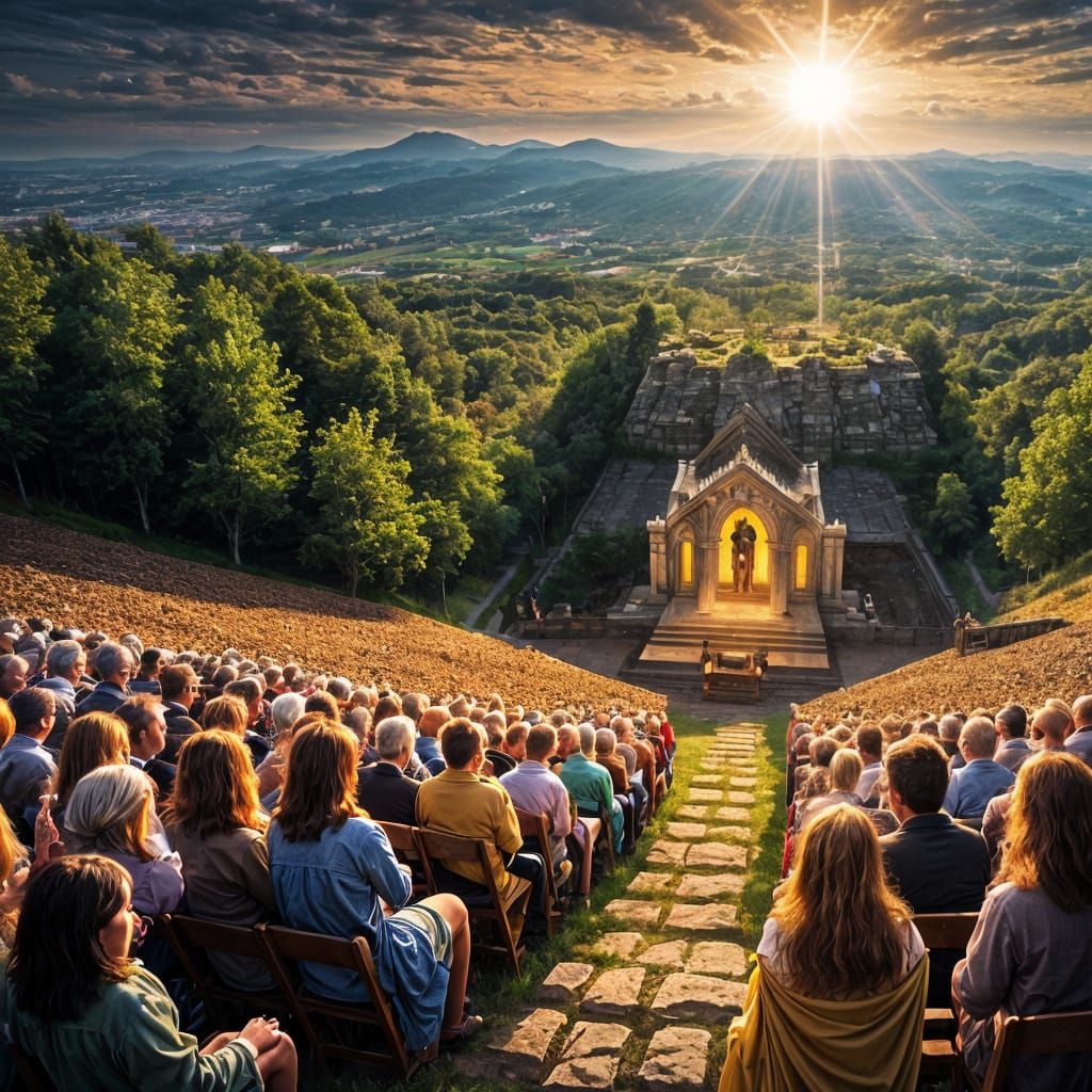 Hyperrealistic Sermon on the Mount Illustration