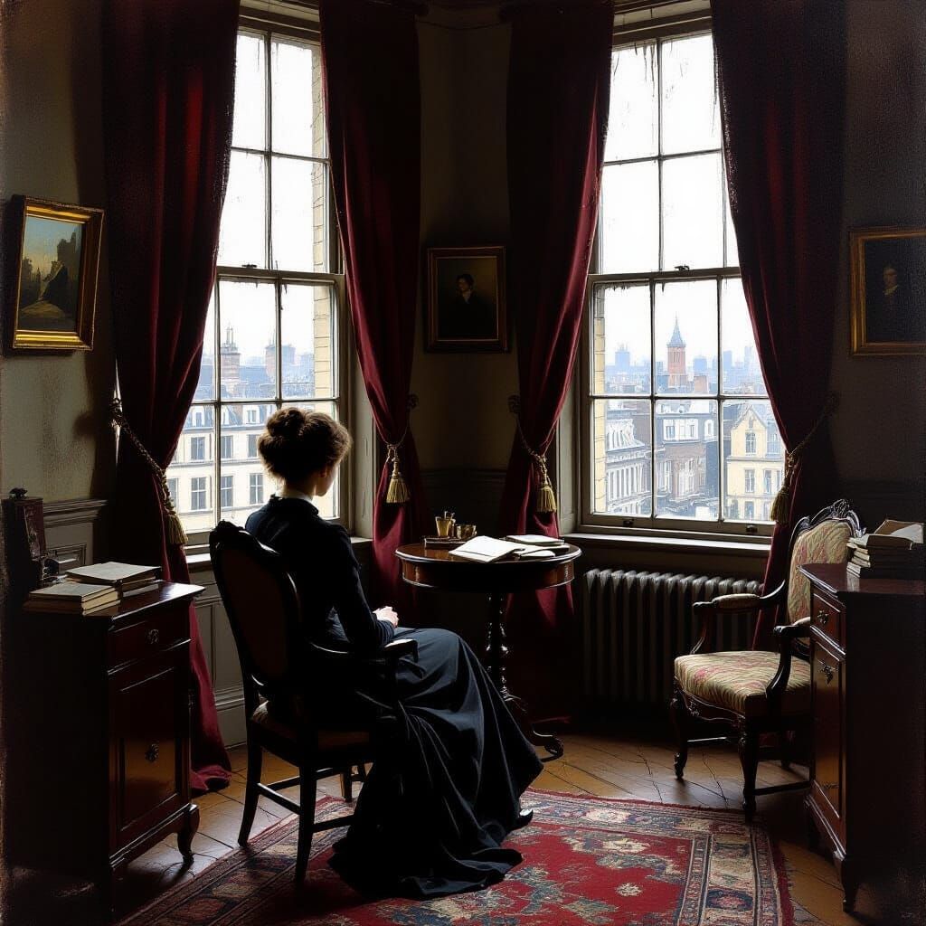 Victorian London Apartment Interior as Impressionist Paintin...