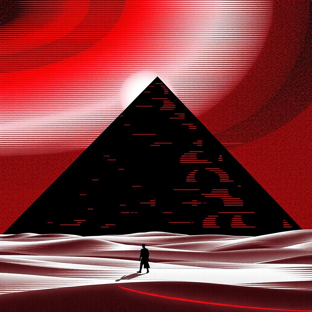 Indigocore Glitch Error Pyramid in Desert