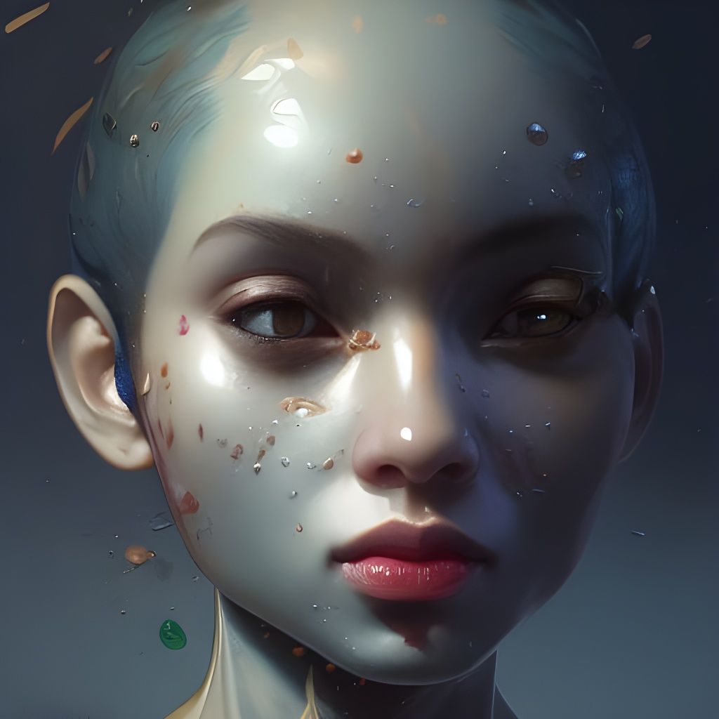 Detailed Portrait with Fruit by Rutkowski