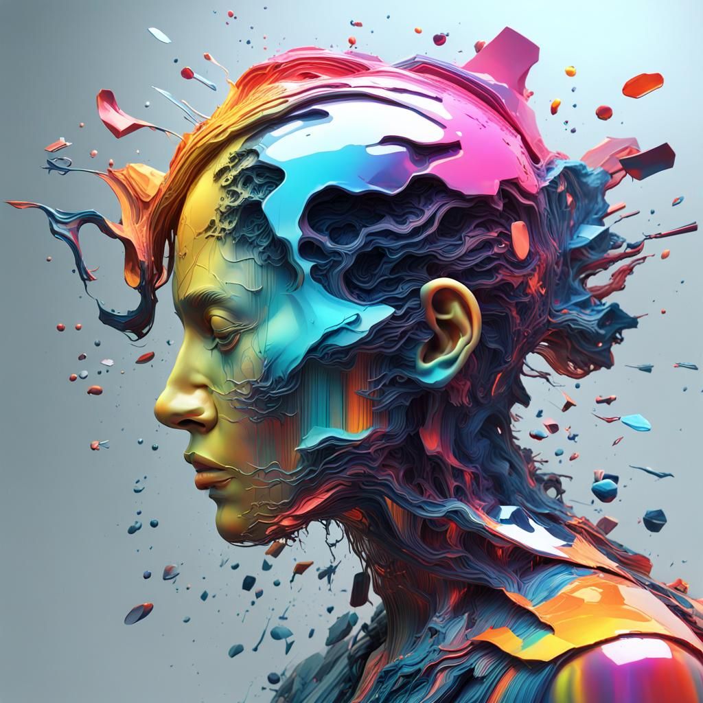 Hyperdetailed 3D Glitch Art in 8K Resolution