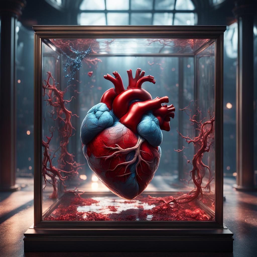 Human Heart in Glass Box: Fantasy Concept Art