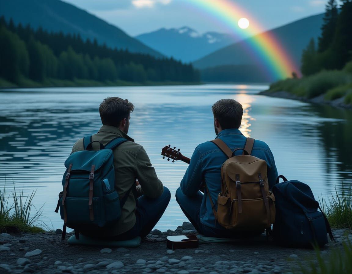 We're after the same rainbow's end / Waitin' round the bend / My huckleberry friend / Moon River / And me