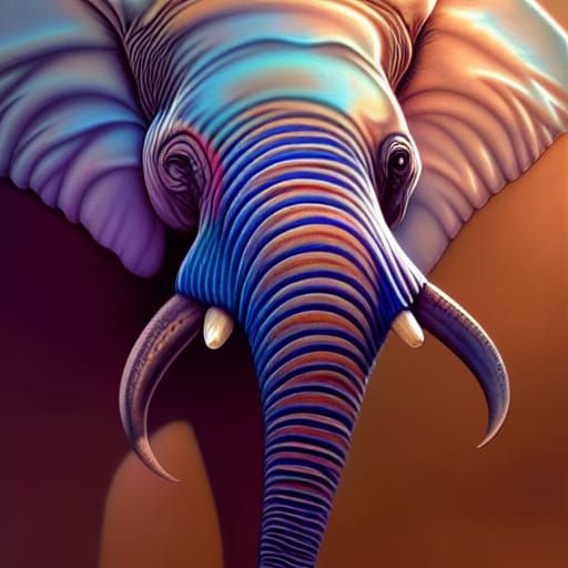 Psychedelic elephant