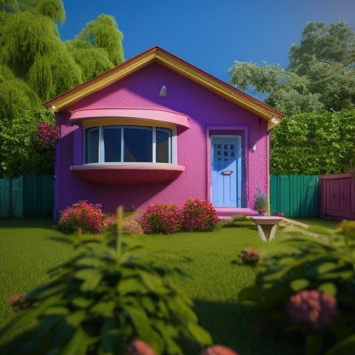 Bohemian Alien Flower Bungalow in 3D Render