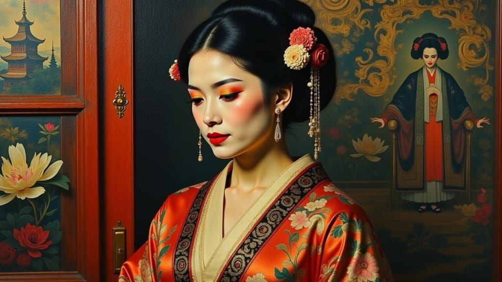 Shanghai Woman's Portrait in Fauvism Style