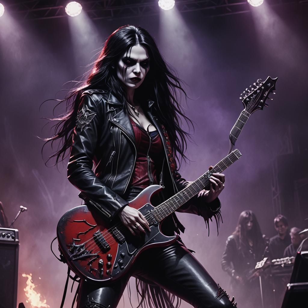 Vampire Guitarist in Dark Fantasy Style