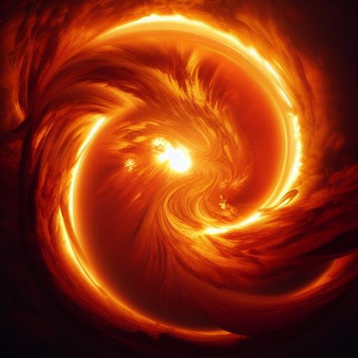 Raging Vortex Sun Digital Illustration in 3D