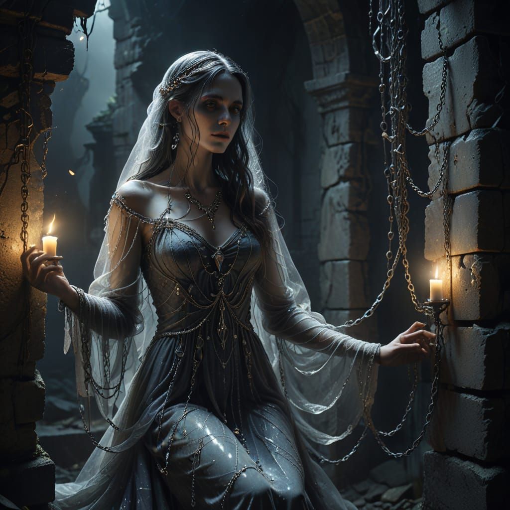 Ethereal Ghost in Chains: Gothic Surrealism