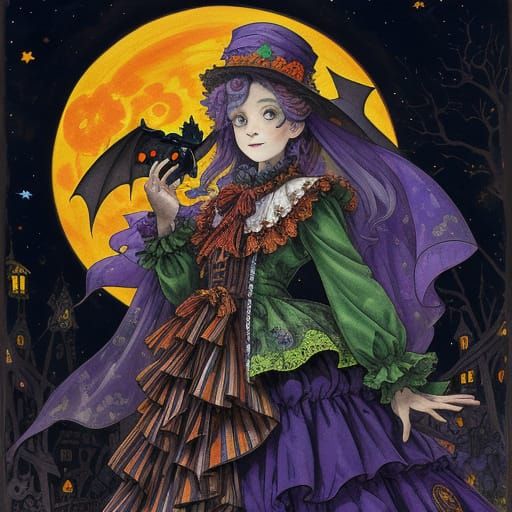 Children Celebrate Halloween in Enchanted Forest with Flying...