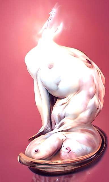 Classical Nude Female Figure in Water