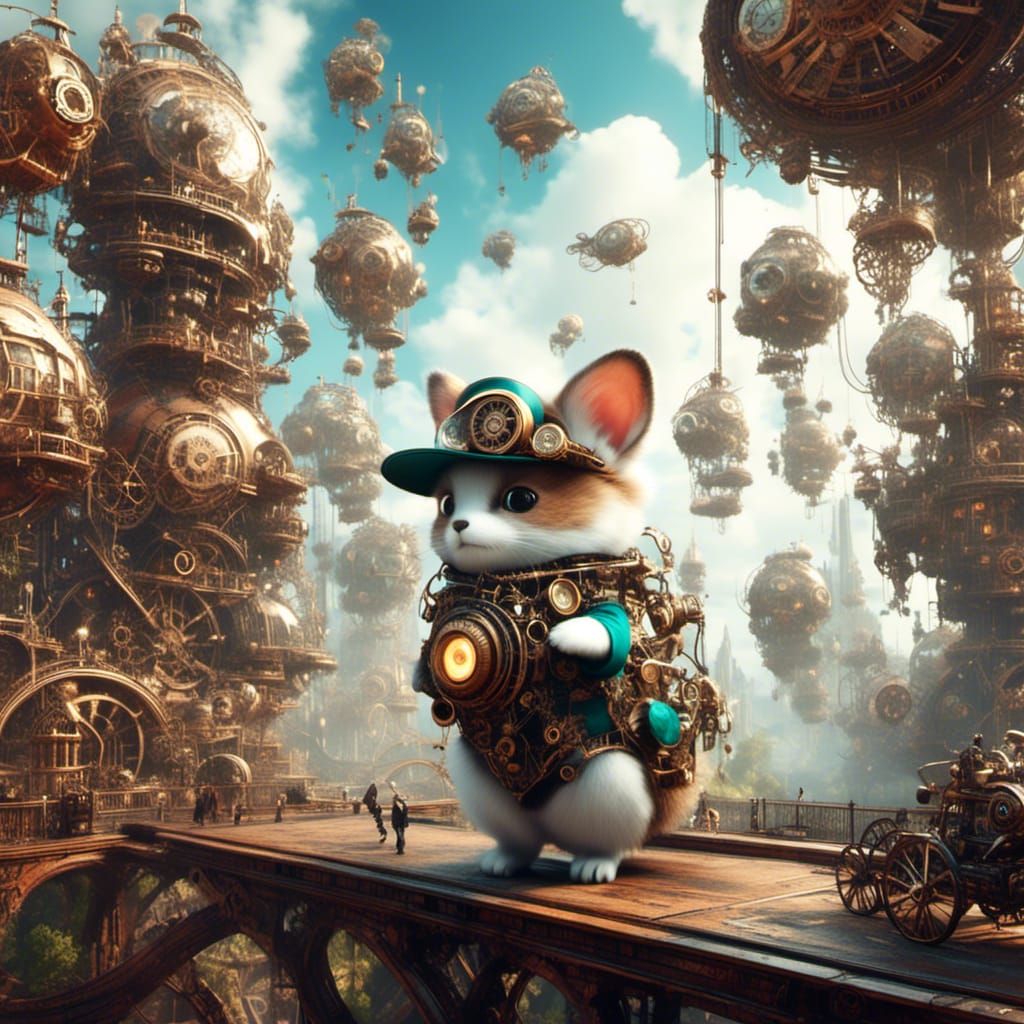 Steampunk World with Futuristic Animals