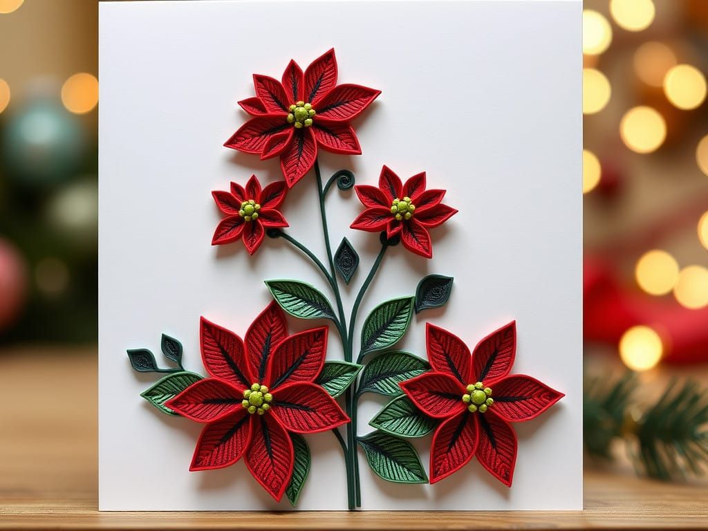 A Luxuriant Quilled Poinsettia Christmas Masterpiece