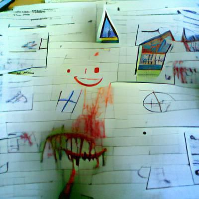 Child's Drawing: A Happy School Scene