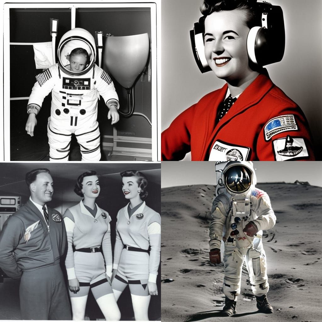 1950s Style Astronaut in Space