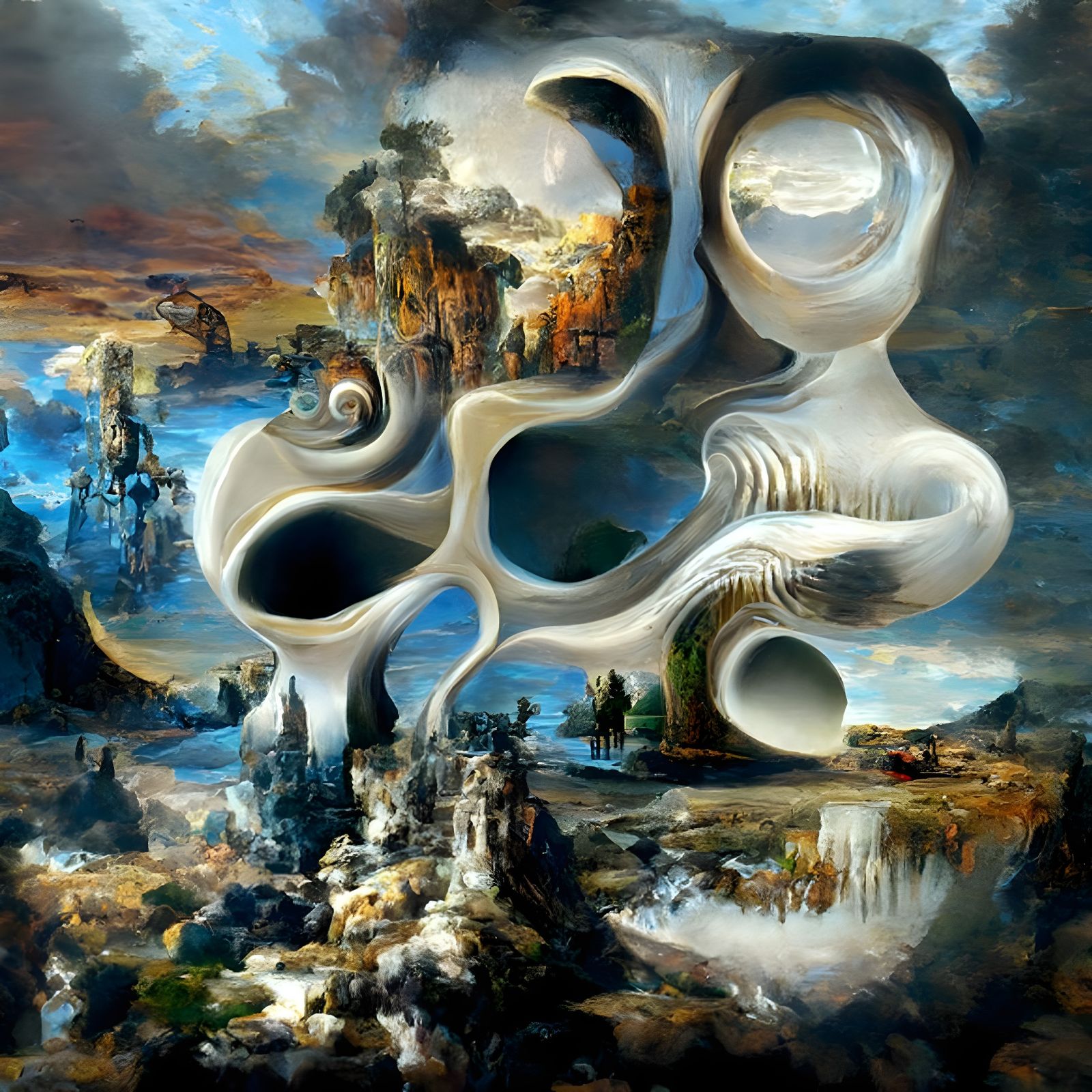 Equilibrium Landscape in Surrealist Style