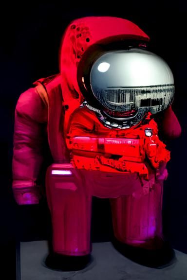 Red Astronaut in Sci-Fi Space, Unreal Engine