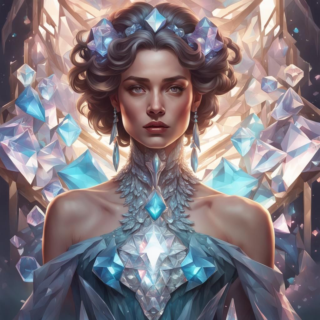 Woman with a crystal dress