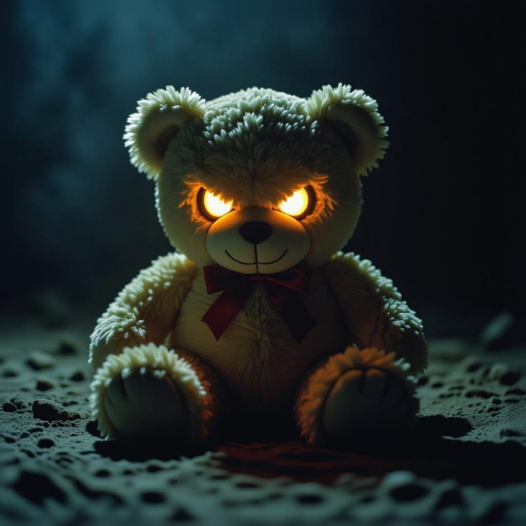 Sinister Stuffed Animal in Dramatic Cinematic Lighting