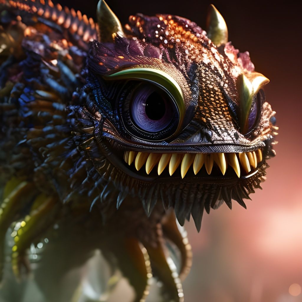 Cute Dandelion with Big Eyes, Detailed Digital Art