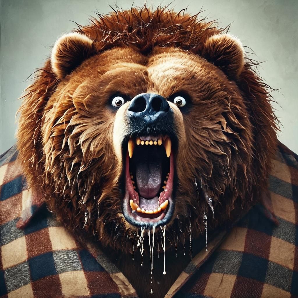 Violent Kodiak Bear in Fierce Contempt