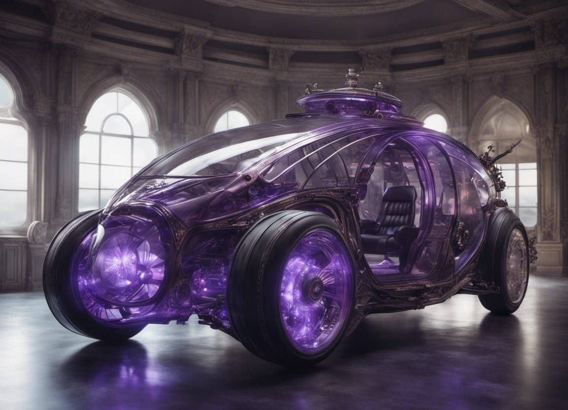 purple bubble car