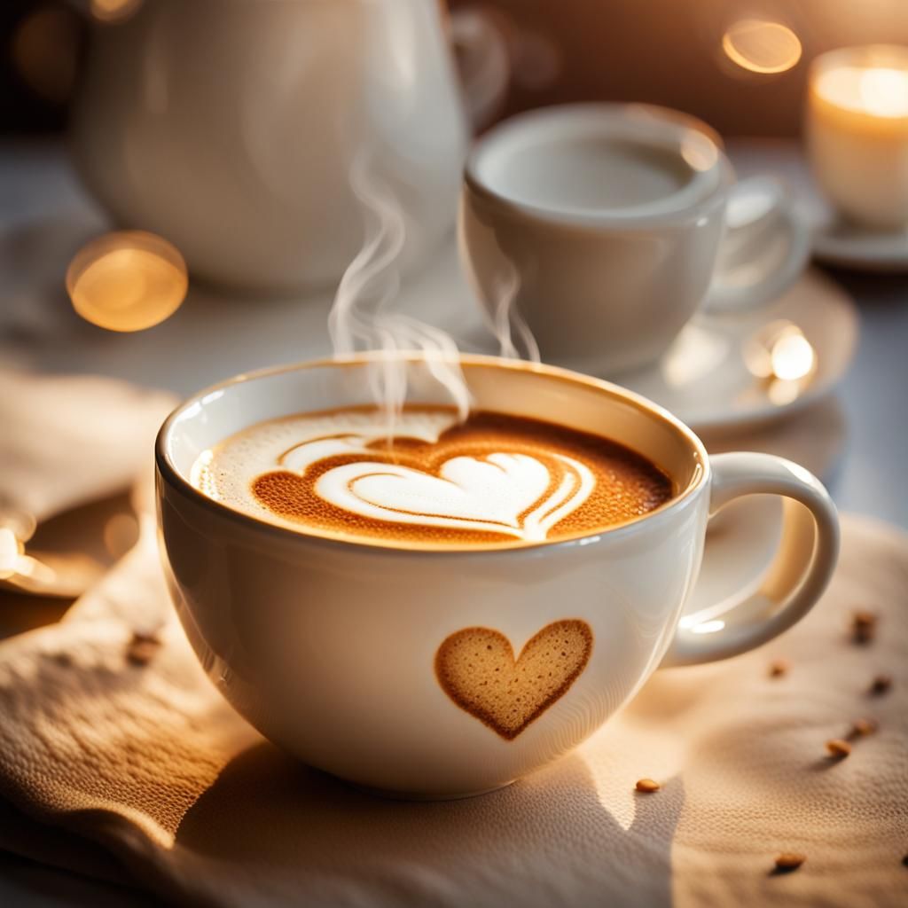 Warm Cup of Latte in a Cozy Morning Setting