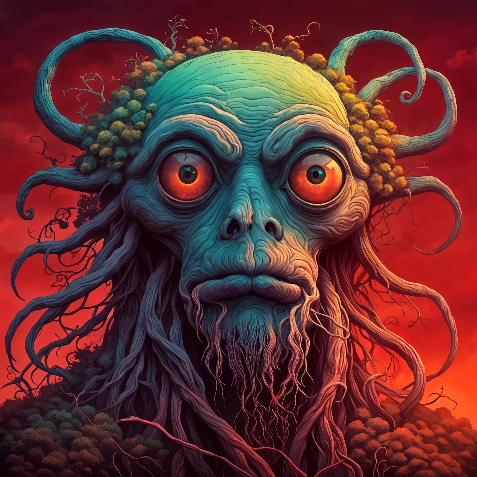 Detailed Animal Face in Matte Painting Style