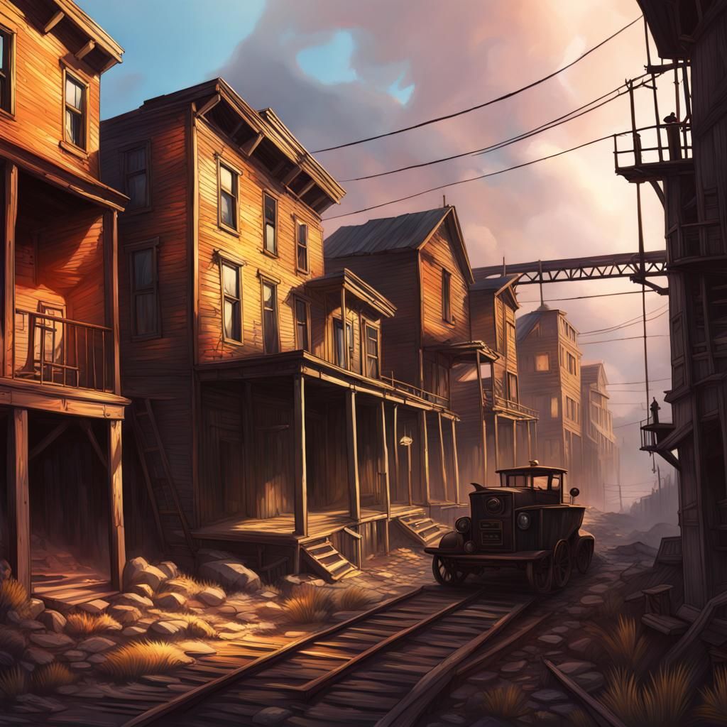 Hyperrealistic Abandoned Mining Town: Splash Art