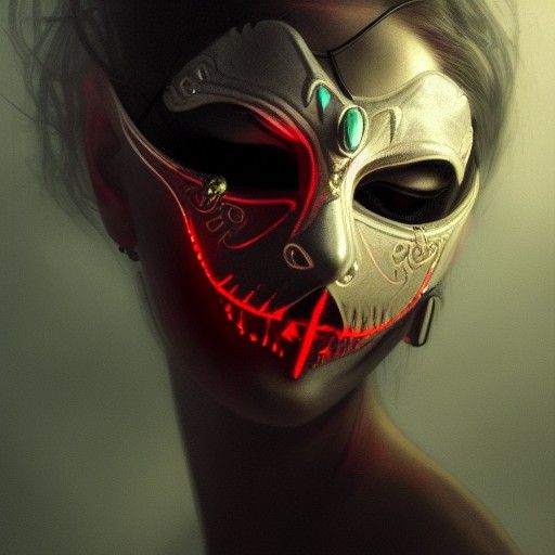 Vampire Masquerade Mask Concept Art in Baroque Style