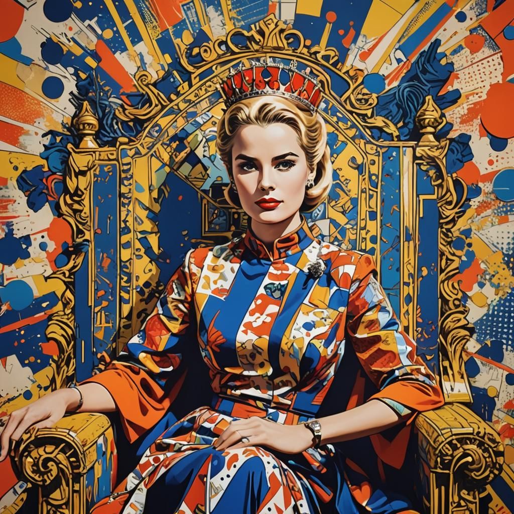 Grace Kelly in Roy Lichtenstein Pop Art Style