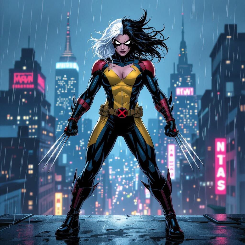 Super Hero Fusion on NYC Rooftop in Comic Style