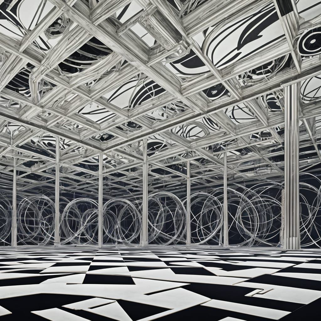 Halls of Amanti. ENTAZIS ZONE inverted phase architectronics Cold lotus dark atmospheric maximalist digital matte paint...