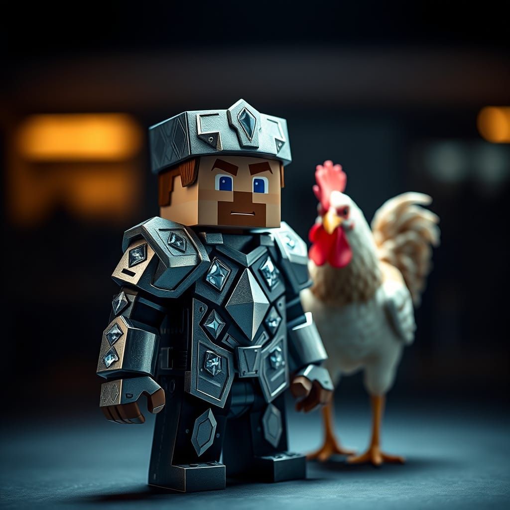 Minecraft Hero in Diamond Armor Confronts Chicken Jockey in ...