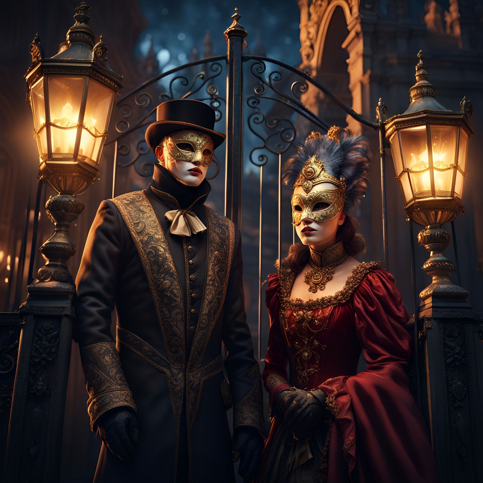 Venetian Carnival Masks at Palace Gate