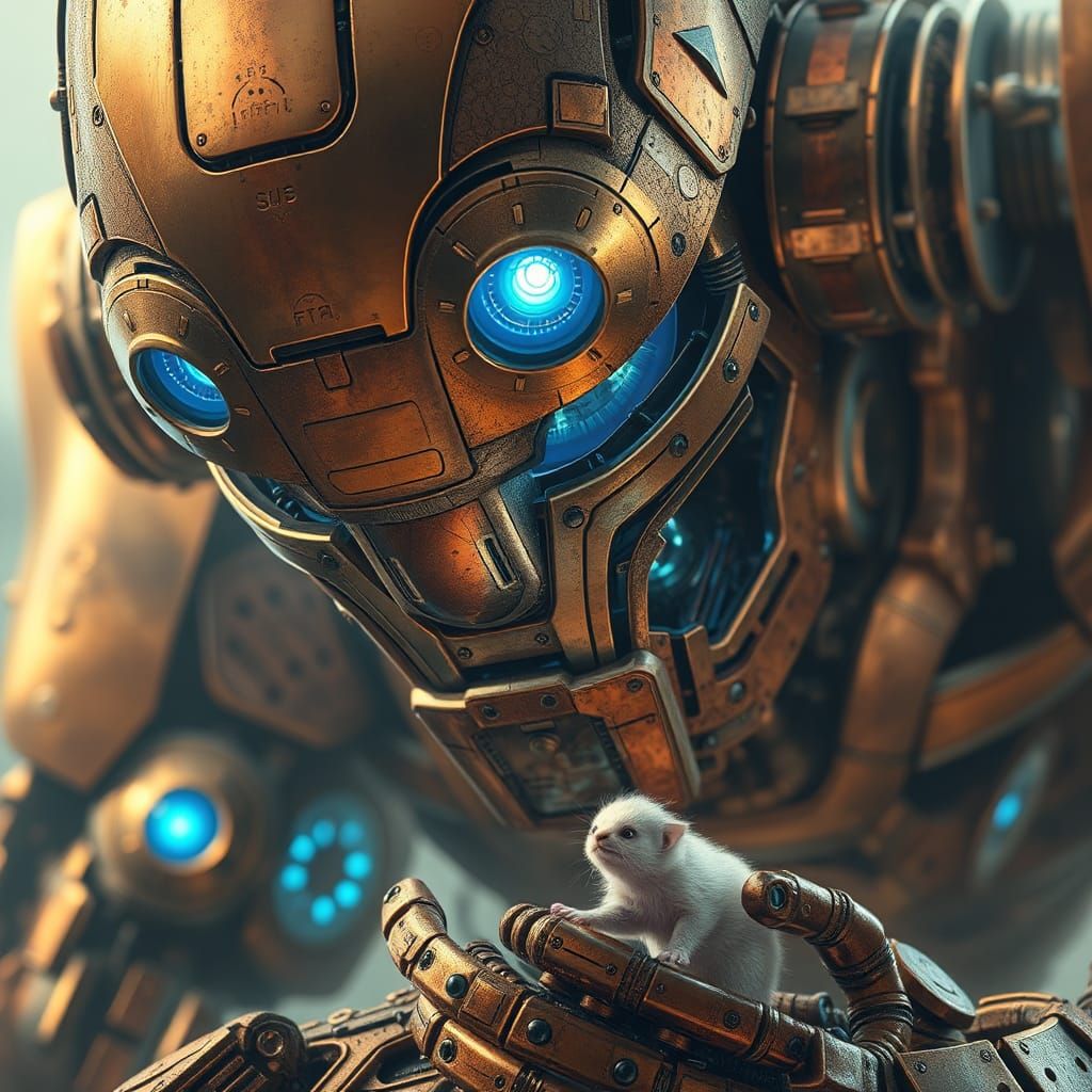 Robot's Discovery: A Cyberpunk Encounter