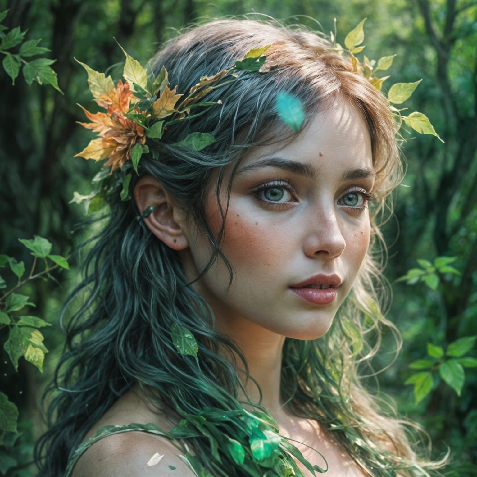 Ethereal Forest Nymph: A Beautiful Spirit