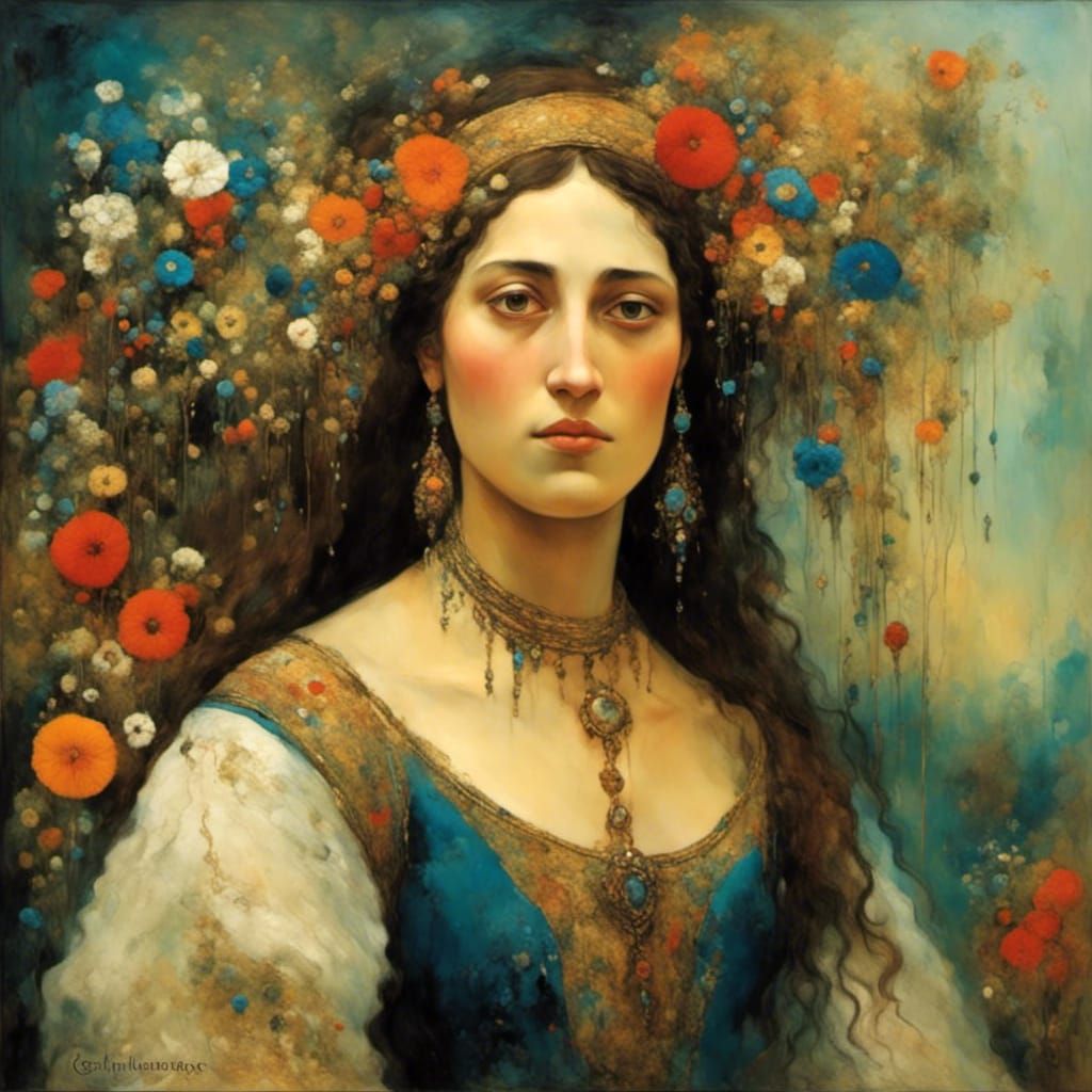 Dreamy Medieval Gypsy Caravan Portrait