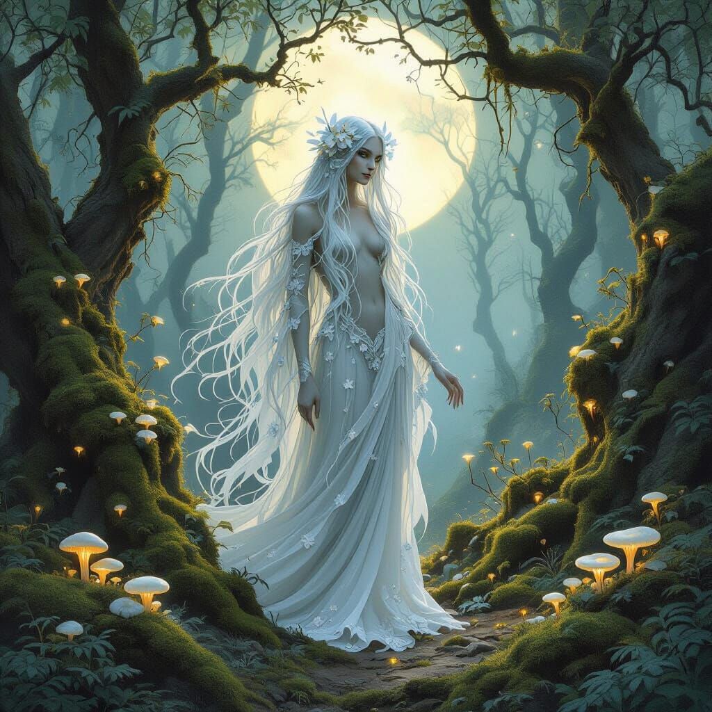 Ethereal Forest Spirit in Twilight Fantasy Art