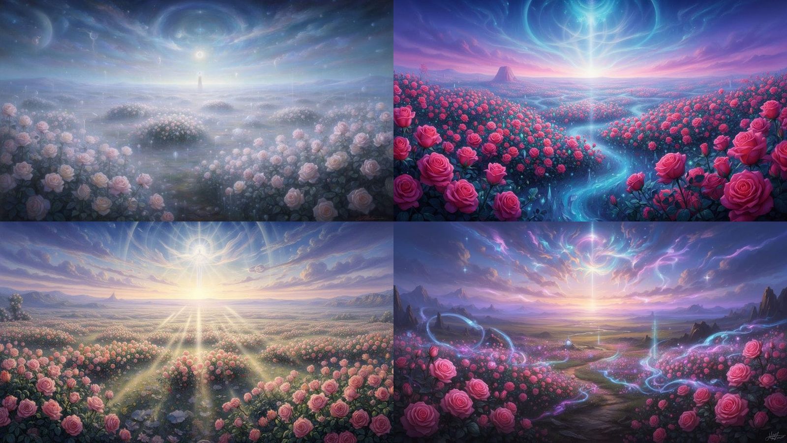 Spectral Rose Gardens in a Timeless Fantasy Realm