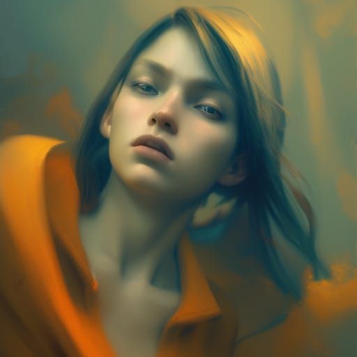 Detailed Portrait of Yoga Practitioner in Pop Art Style