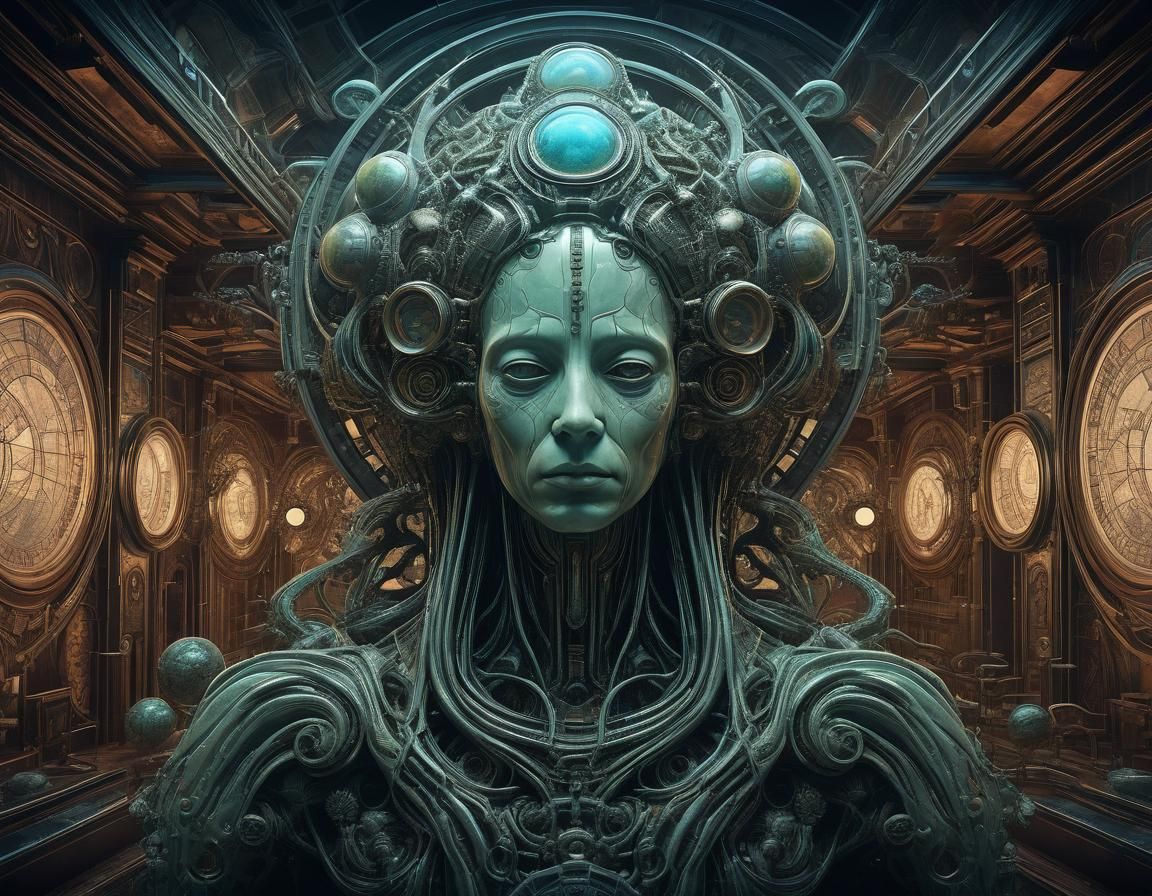 Ethereal Portrait of Jane Jy in Retro Dieselpunk Style