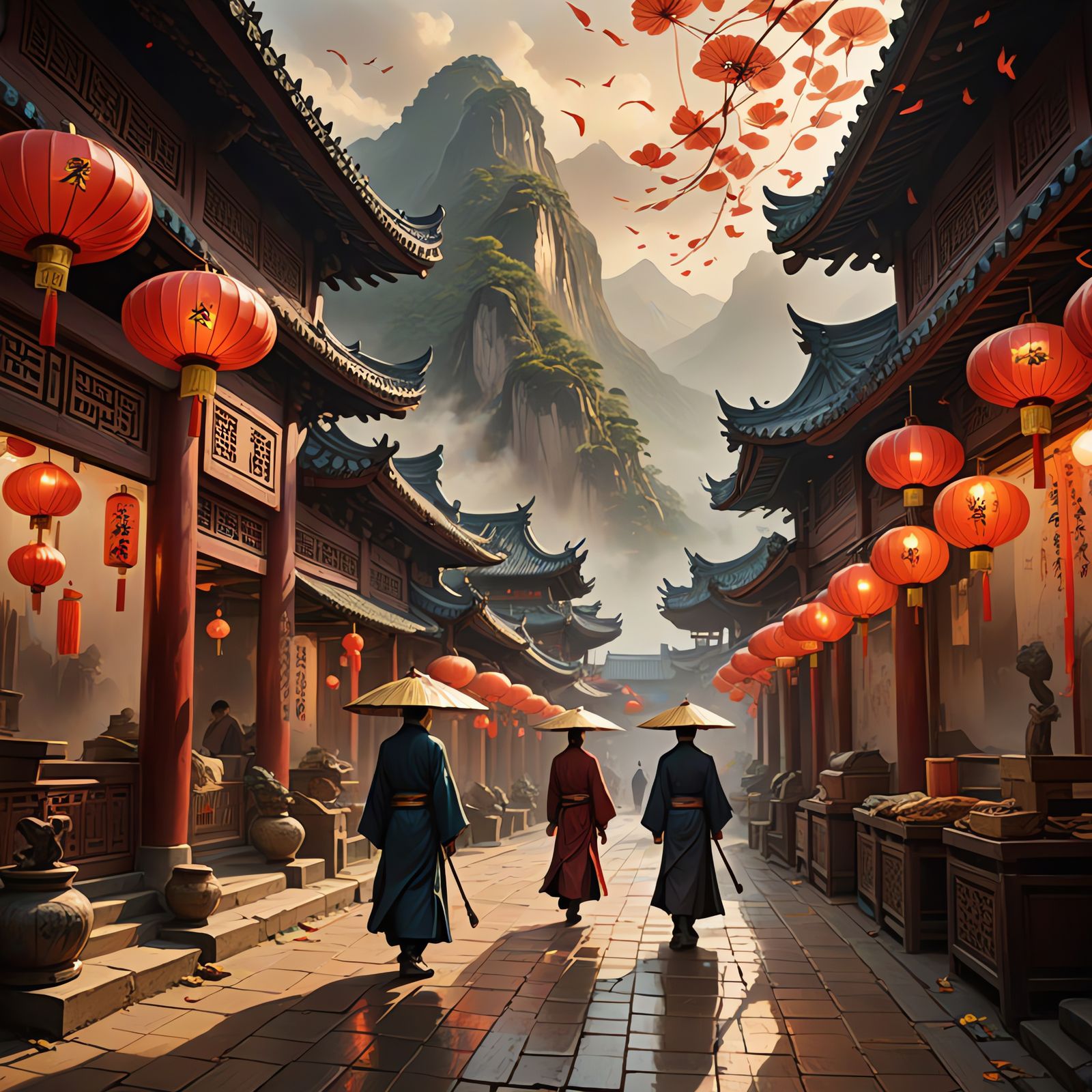 Chaos in a Chinese Market in Wuxia Style