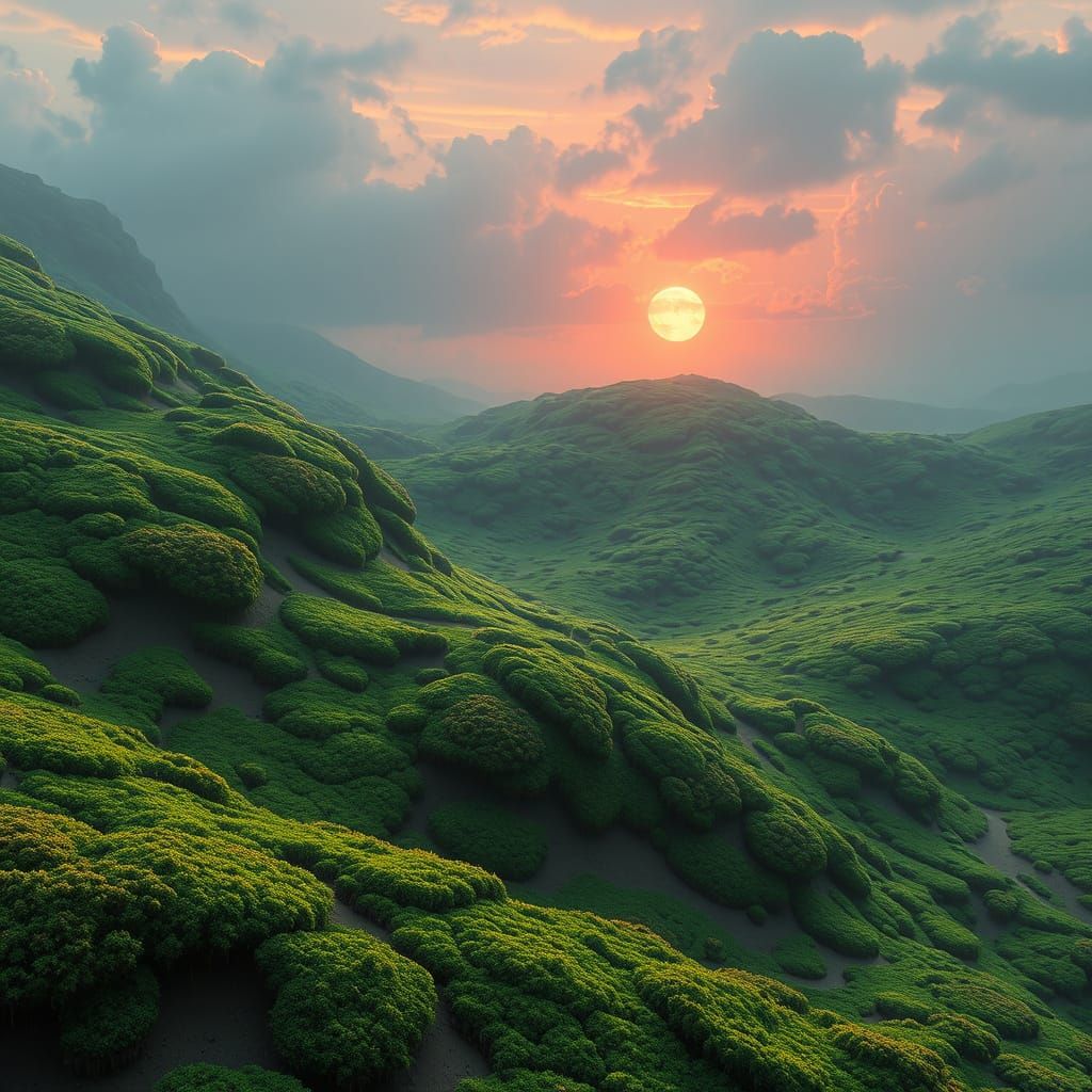 Ancient Dunes in Vibrant Emerald Moss