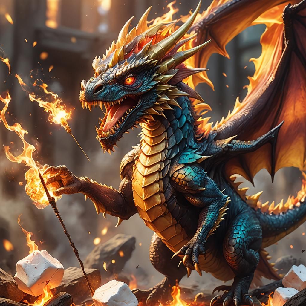 Plasma Dragon Roasting Marshmallow: Concept Art