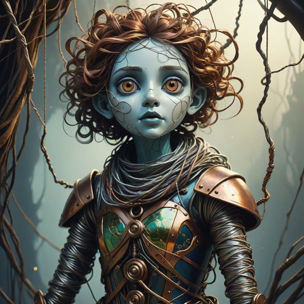 Surreal Tangled Puppet in Dreamlike Digital Art