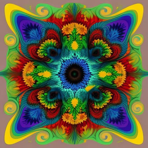 Psychedelic 3D Sunflowers of Van Gogh Silhouette