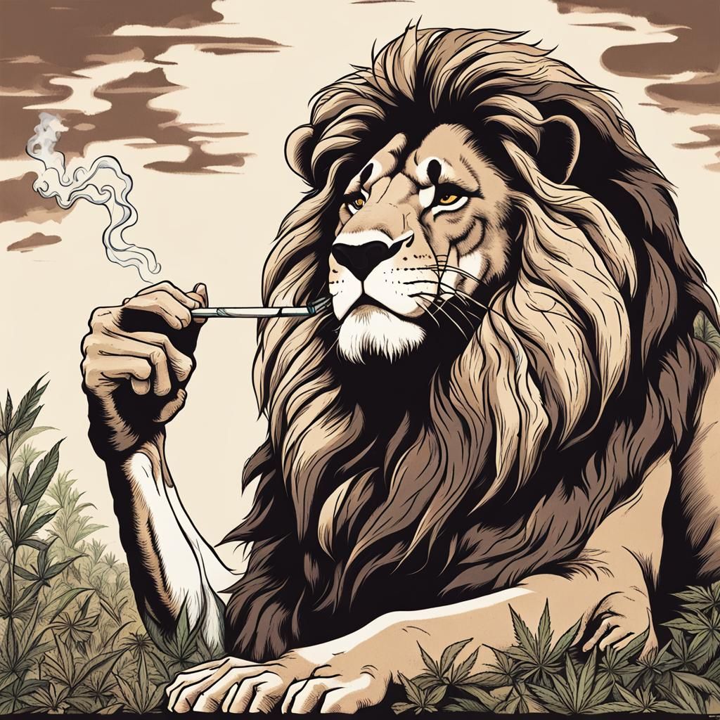 Mufasa Lion King Smoking Weed: Humorous AI Art